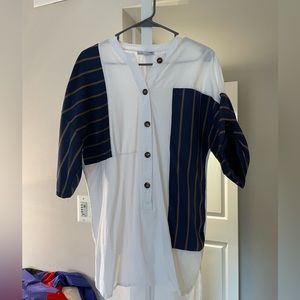 Zara Asymmetric Patterned Blouse